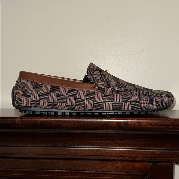 Beverly Hills PC 12 Cognac Rome Checkered Faux Leather Loafers Driver Moccasins main image 11